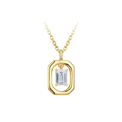 Octagon Moissanite Pendant Necklace
