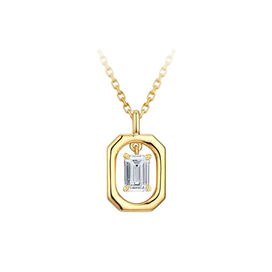 Octagon Moissanite Pendant Necklace