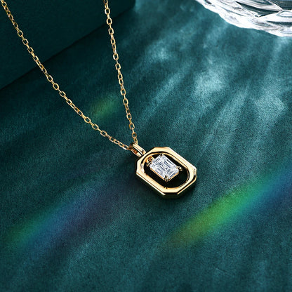 Octagon Moissanite Pendant Necklace