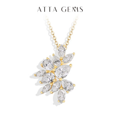 Floral Moissanite Pendant Necklace