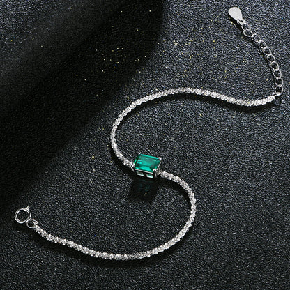 Emerald Moissanite Charm Bracelet