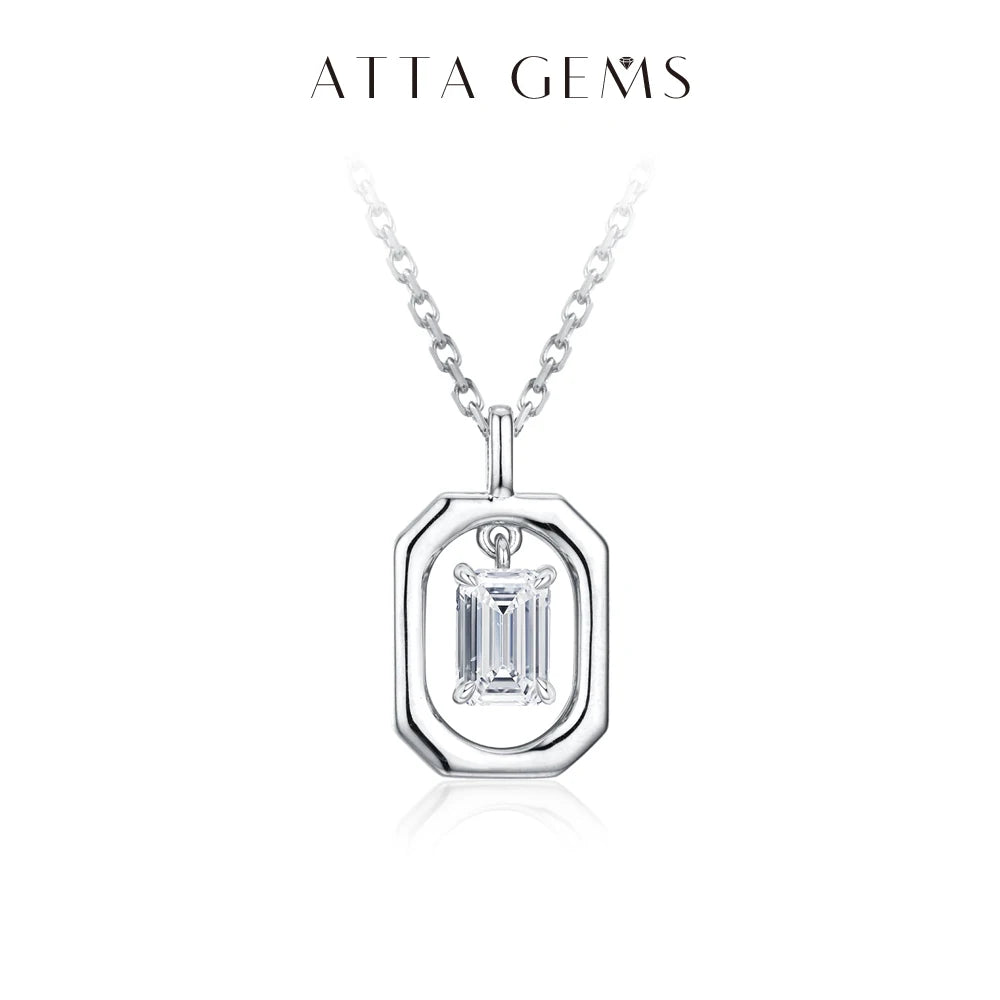 Octagon Moissanite Pendant Necklace