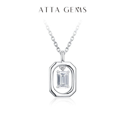Octagon Moissanite Pendant Necklace