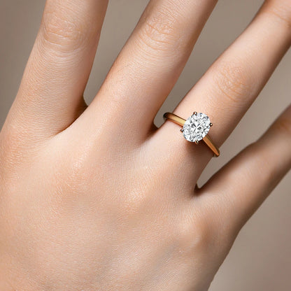 Oval Cut 2CT D VVS1 Moissanite Ring