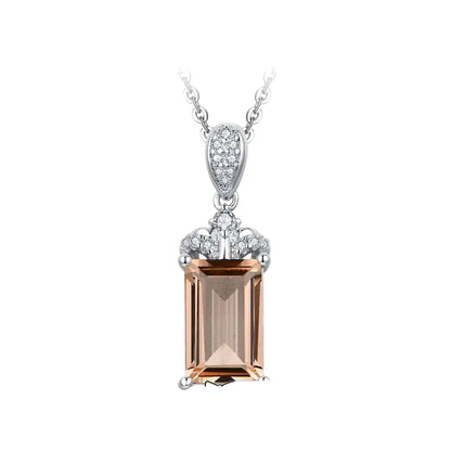 Baguette Morganite Pendant Necklace