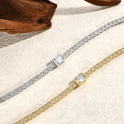 Asscher Cut Moissanite Bracelet
