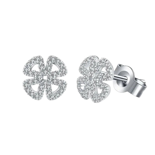 Snowflake Moissanite Stud Earrings