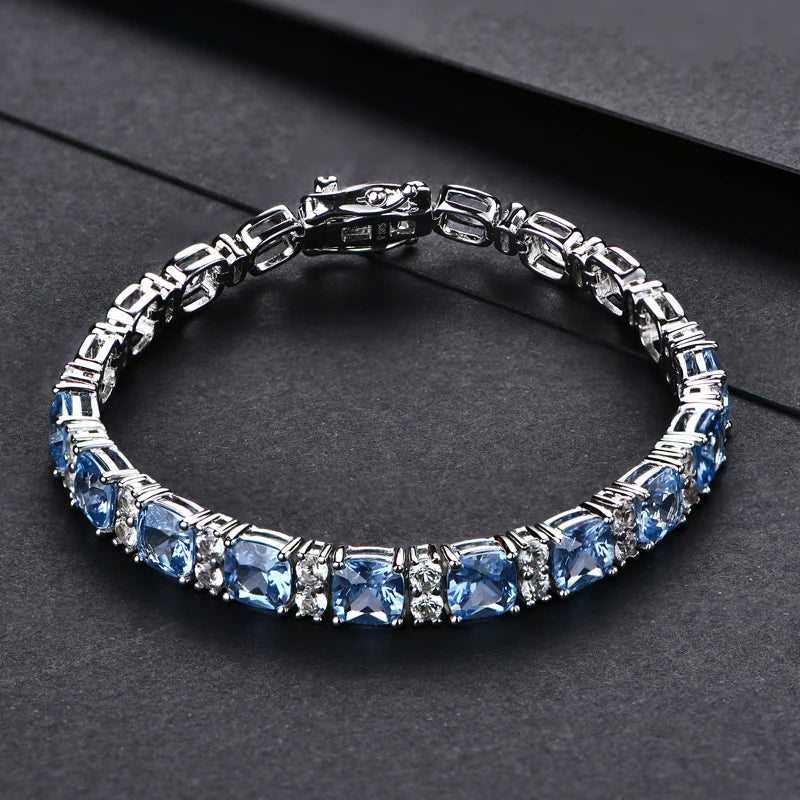 Blue Spinel Tennis Bracelet