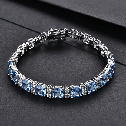 Blue Spinel Tennis Bracelet