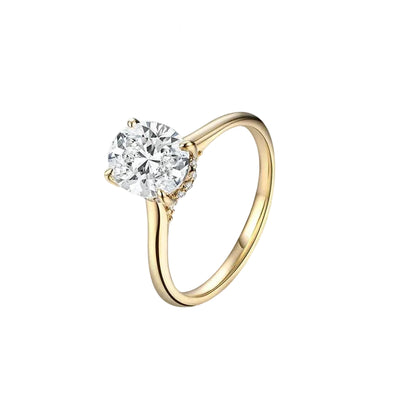 Oval Cut 2CT D VVS1 Moissanite Ring