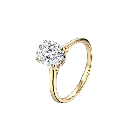 Oval Cut 2CT D VVS1 Moissanite Ring